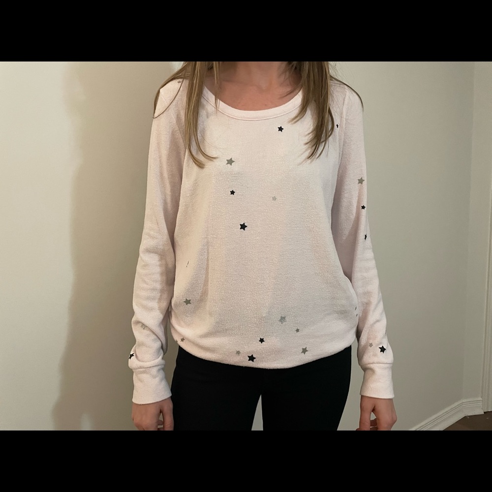 Chaser - light pink sweatshirt with stars- small